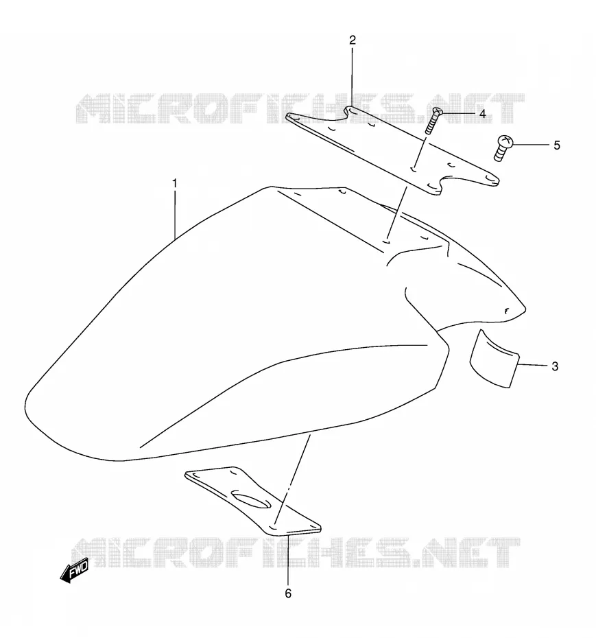 FRONT FENDER Suzuki MOTO 1200 BANDIT 1997  GSF1200SAV(E28)