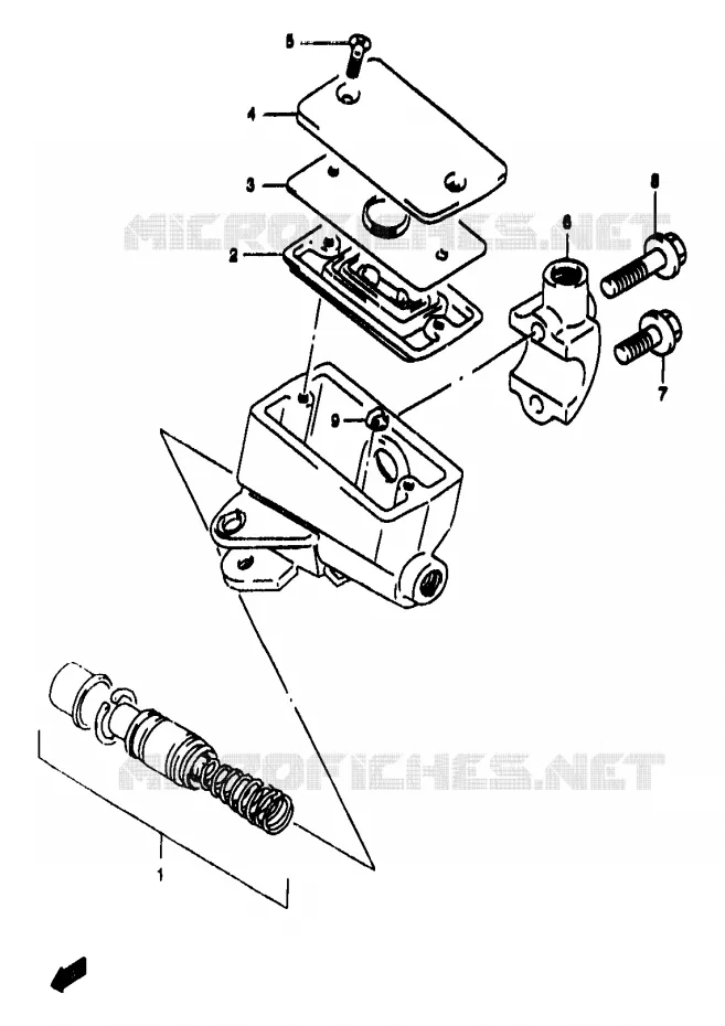 FRONT HOOFDREMCILINDER (GSF1200SAV/SAW/SAX/SAY) Suzuki MOTO 1200 BANDIT 2000  GSF1200SY(T/V/W/X/Y)