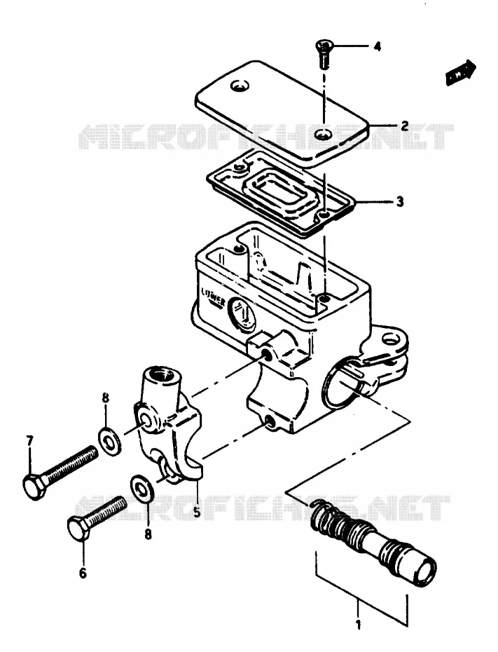 FRONT HOOFDREMCILINDER (GSX1100EE/EF/EG) Suzuki MOTO 1100 GSX-E 1984  GSX1100EE(E/F/G)