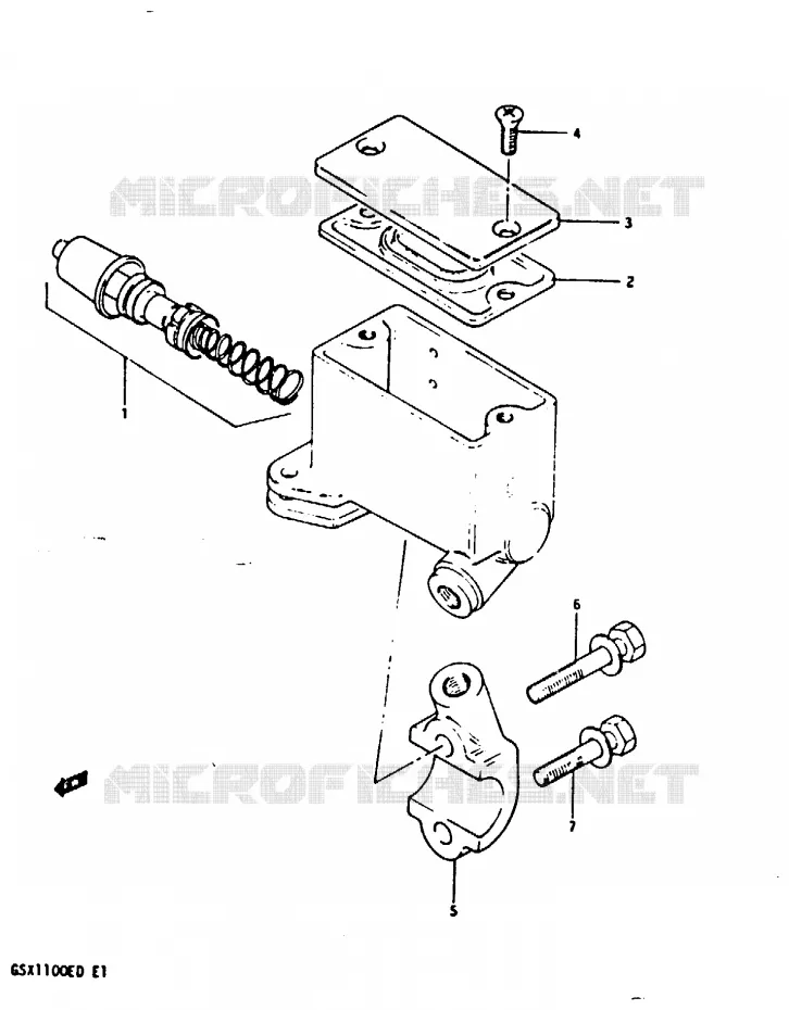 FRONT HOOFDREMCILINDER (GSX1100EZ/EXD/ESD) Suzuki MOTO 1100 GSX-E 1982  GSX1100EZ(Z/D)