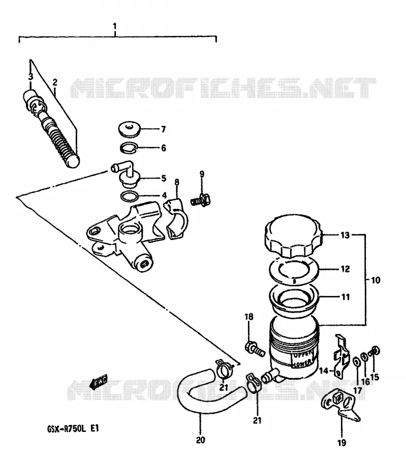FRONT HOOFDREMCILINDER (MODELE J/K) Suzuki MOTO 750 GSX-R 1989  GSX-R750K(K/L/M)