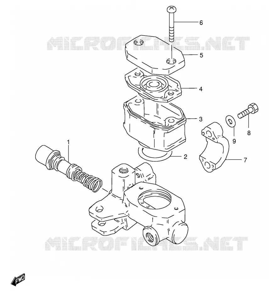FRONT HOOFDREMCILINDER (MODELE Z/D/F) Suzuki MOTO 125 GS 1983  GS125D(E1)