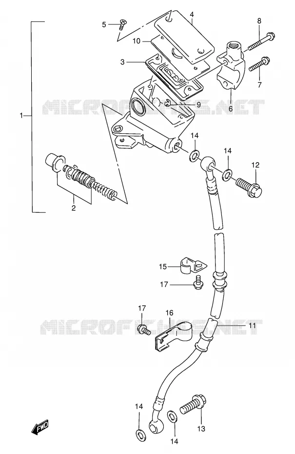FRONT HOOFDREMCILINDER Suzuki MOTO 500 GS-E 2001  GS500HK1(E2)