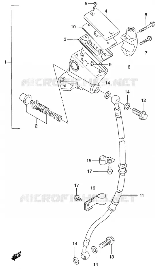 FRONT HOOFDREMCILINDER Suzuki MOTO 500 GS-E 2003  GS500K3(P19)