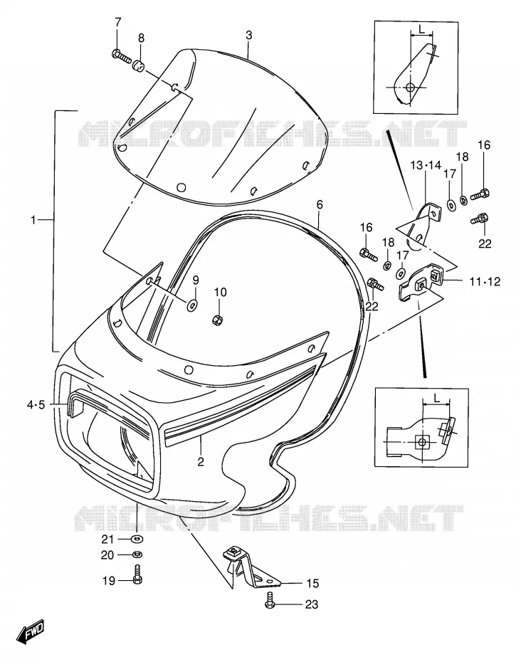 FRONT KUIP (GS125ESF/ESK/ESL) Suzuki MOTO 125 GS 1994  GS125ESR(E1)
