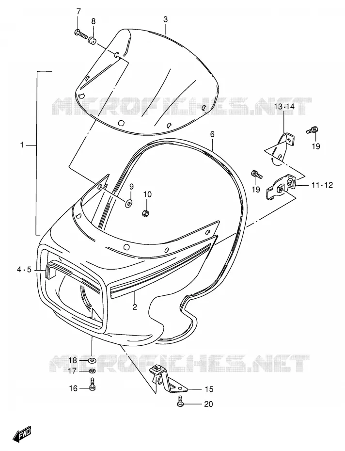 FRONT KUIP (GS125ESM/ESR) Suzuki MOTO 125 GS 1982  GS125EEZ(E1)