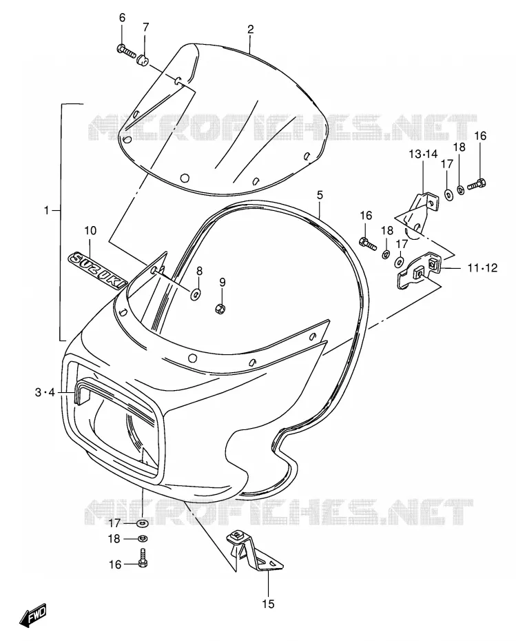 FRONT KUIP (GS125ESZ) Suzuki MOTO 125 GS 1985  GS125ESF(E1)