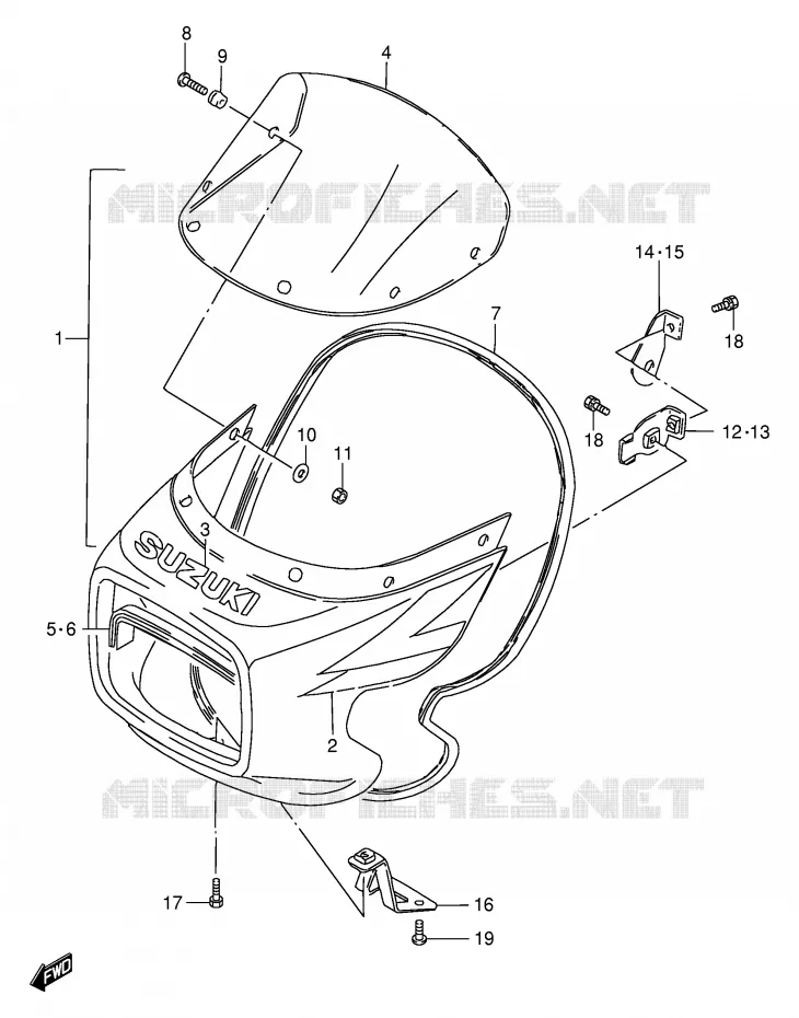 FRONT KUIP (GS125SR/ESR P37) Suzuki MOTO 125 GS 1982  GS125ESZ(E1)