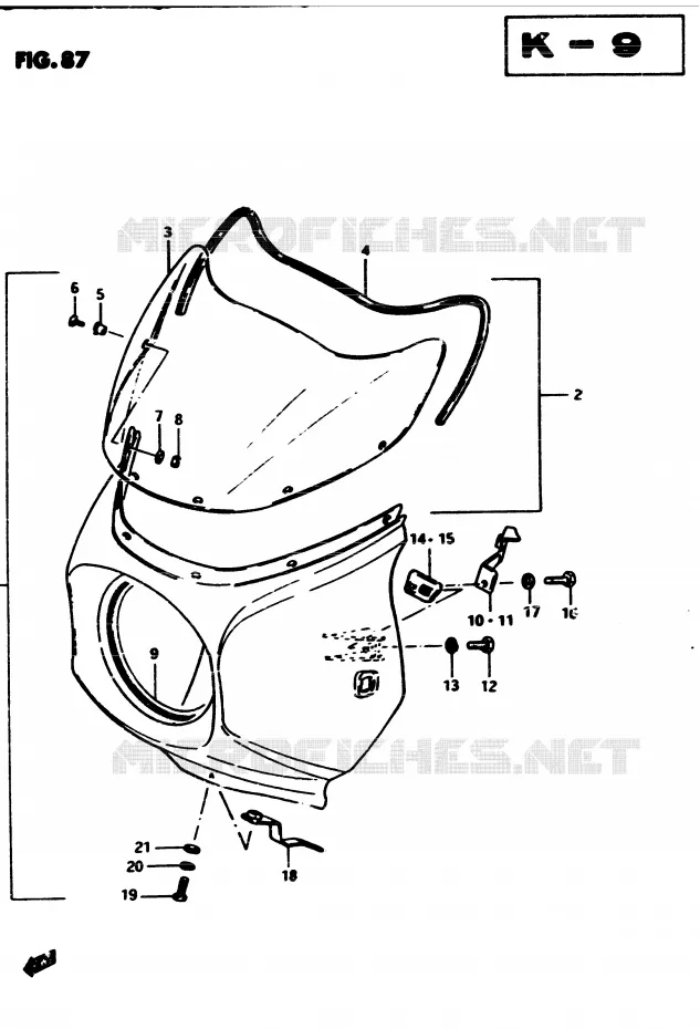 FRONT KUIP (GS450SZ E6, E24, E34, E39) Suzuki MOTO 450 GS-S 1982  GS450SZ(2/Z/D)