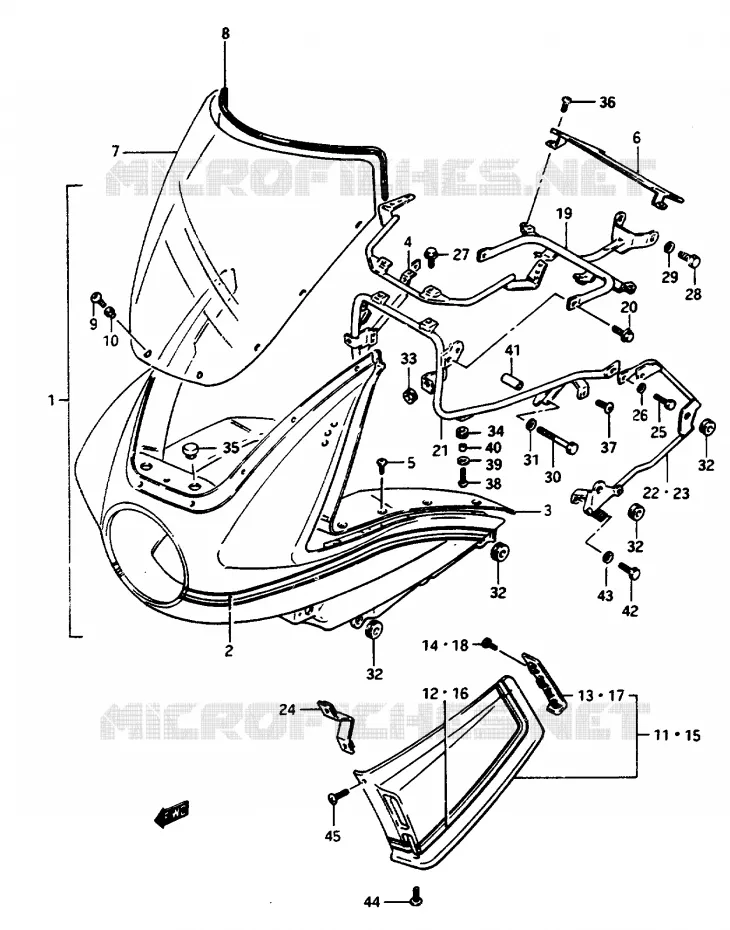 FRONT KUIP (GSX1100ESG) Suzuki MOTO 1150 GS 1985  GS1150ESF(E/F/G)