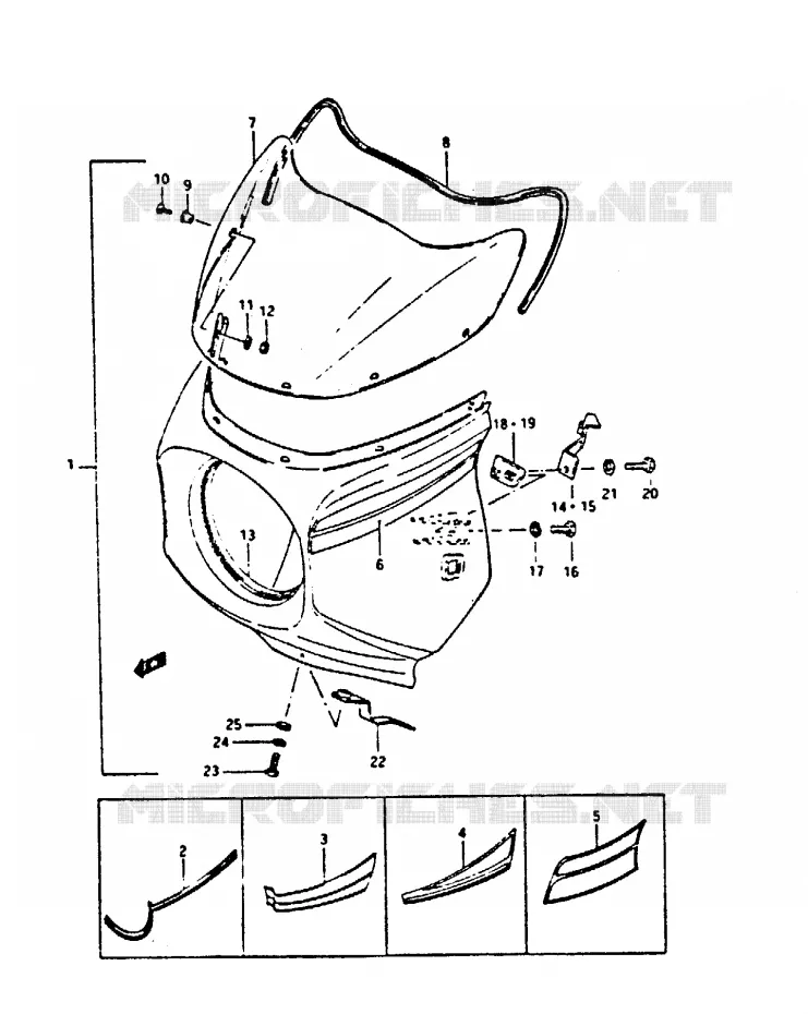 FRONT KUIP Suzuki MOTO 450 GS-E 1987  GS450EH(E/F/G/H/J)