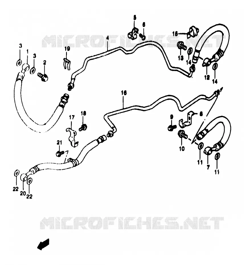 FRONT REMSLANG (GSF1200SAV/SAW/SAX/SAY) Suzuki MOTO 1200 BANDIT 1996  GSF1200ST(T/V/W/X/Y)