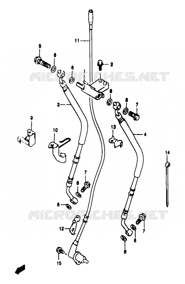 FRONT REMSLANG (GSF1200SAV/SAW/SAX/SAY) Suzuki MOTO 1200 BANDIT 1999  GSF1200SX(T/V/W/X/Y)