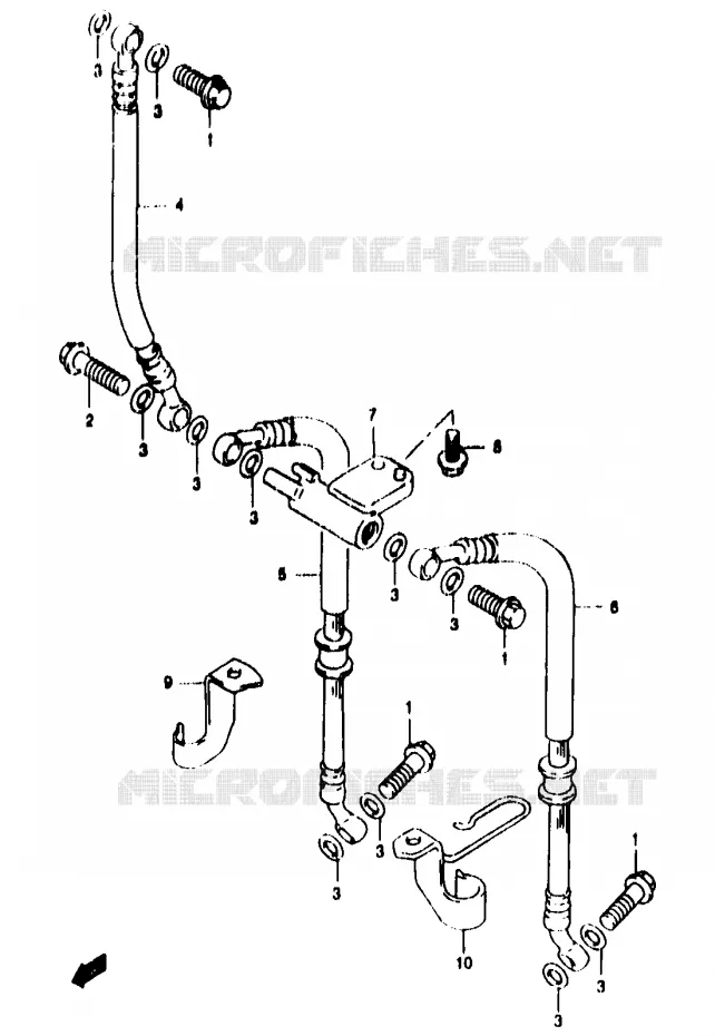 FRONT REMSLANG (GSF1200T/V/W/X/Y/ST/SV/SW/SX/SY) Suzuki MOTO 1200 BANDIT 1996  GSF1200SAT(T/V/W/X/Y)
