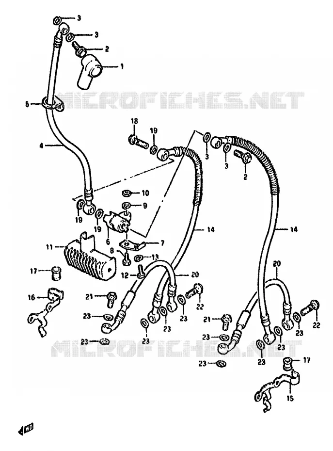 FRONT REMSLANG (MODELE Z) Suzuki MOTO 550 GS 1981  GS550MX(X/Z)