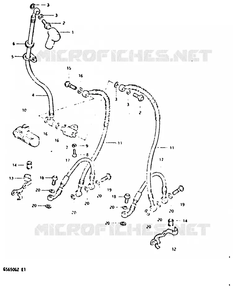 FRONT REMSLANG (MODELE Z) Suzuki MOTO 650 GS 1982  GS650GZ(X/Z)