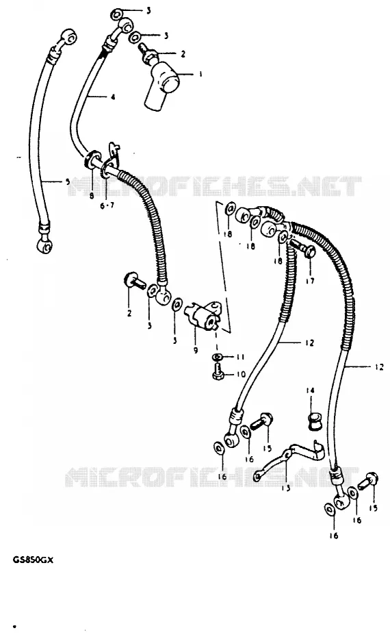 FRONT REMSLANG Suzuki MOTO 850 GS 1980  GS850GT(T/X)