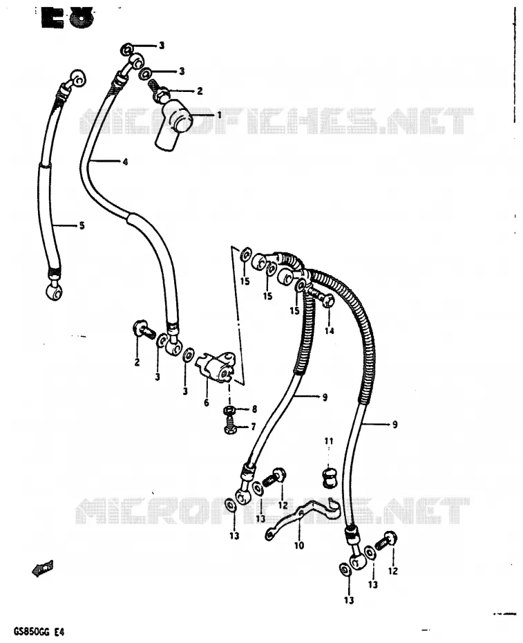 FRONT REMSLANG Suzuki MOTO 850 GS 1986  GS850GG(E4)
