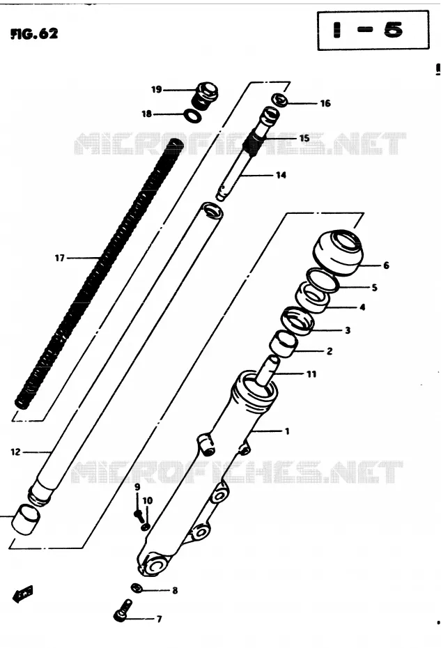 FRONT RIGHT SCHOKDEMPER (E34) Suzuki MOTO 450 GS 1982  GS450Z(2/Z/D)