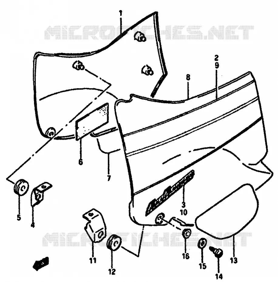 FRONT RIGHT SCHOKDEMPER (MODELE H) Suzuki MOTO 750 GSX-R 1986  GSX-R750G(F/G/H)