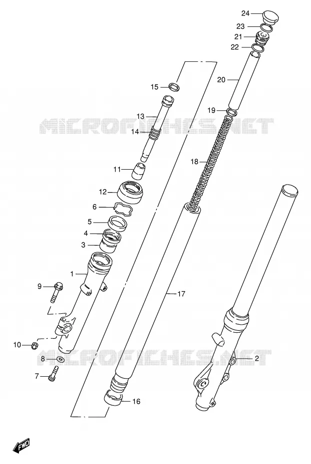 FRONT SCHOKDEMPER Suzuki MOTO 250 GN 1999  GN250EX(E2)