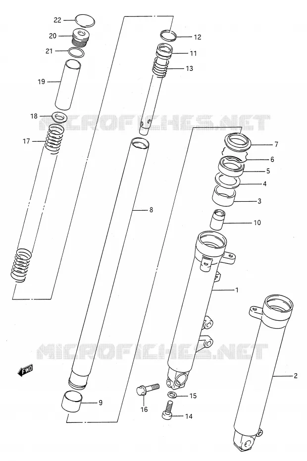 FRONT SCHOKDEMPER Suzuki MOTO 500 GS-E 1996  GS500ESKT(E28)