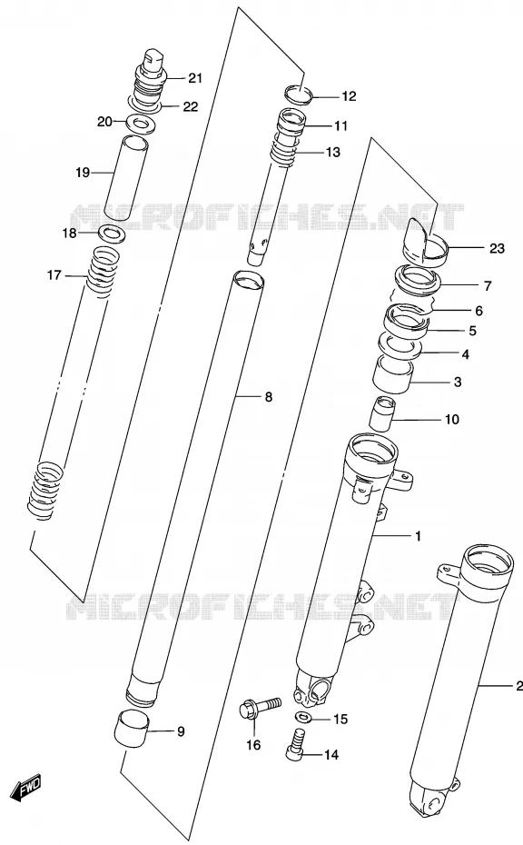 FRONT SCHOKDEMPER Suzuki MOTO 500 GS-E 2003  GS500UK3(P19)