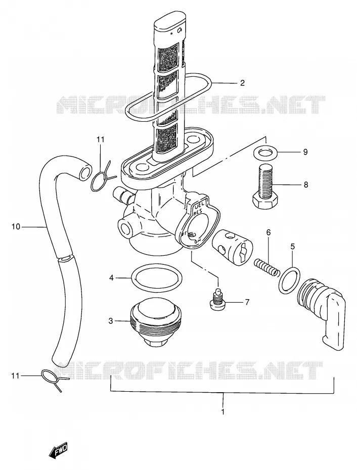 FUEL COCK (MODELE T/W) Suzuki MOTO 250 GN 2000  GN250Y(E2)