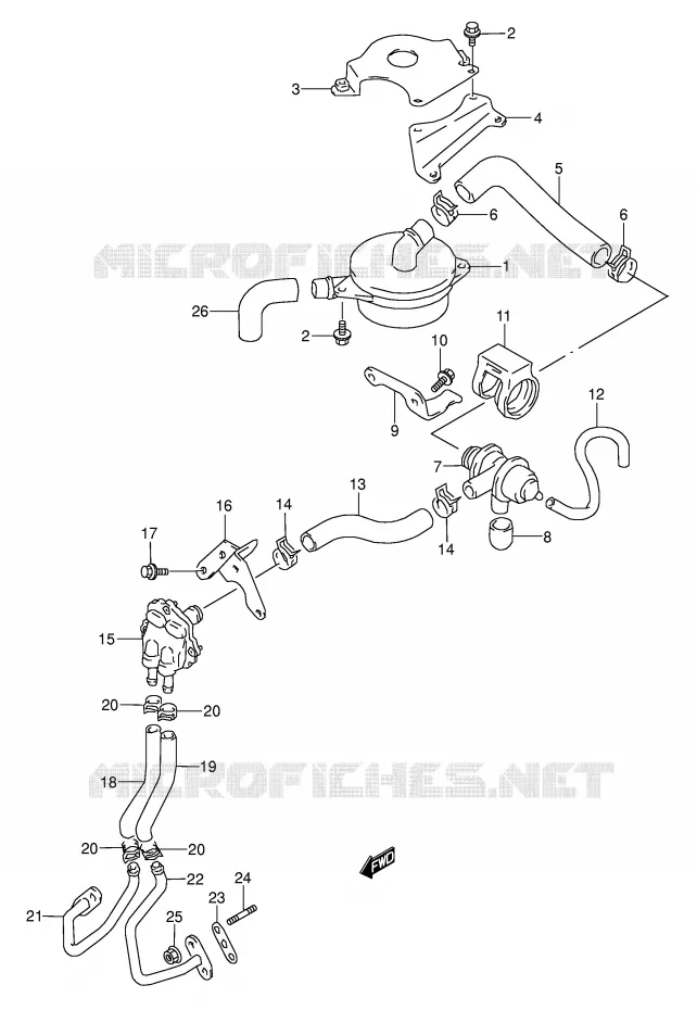 FUEL EVAP SYSTEM (MODELE N/P/R/S/T:E18,E39) Suzuki MOTO 500 GS-E 1995  GS500ESKS(E2)