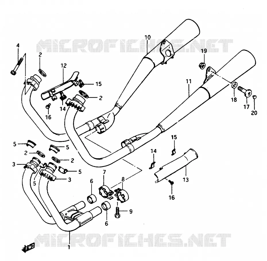 GELUIDDEMPER Suzuki MOTO 1100 GSX-E 1985  GSX1100ESF(E/F/G)