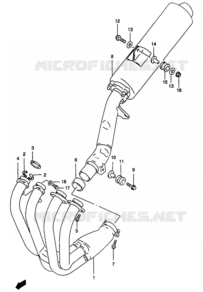 GELUIDDEMPER Suzuki MOTO 1200 BANDIT 1998  GSF1200SW(T/V/W/X/Y)