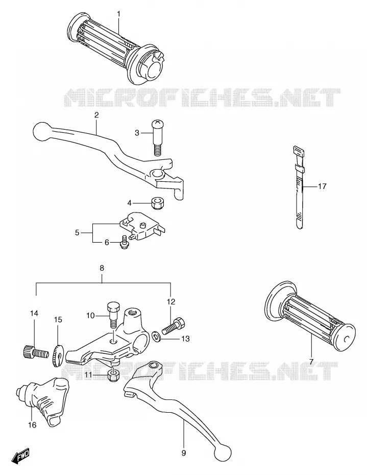 HANDGRIPS - LEVERS (P37) Suzuki MOTO 125 GS 2000  GS125SUY(E71)