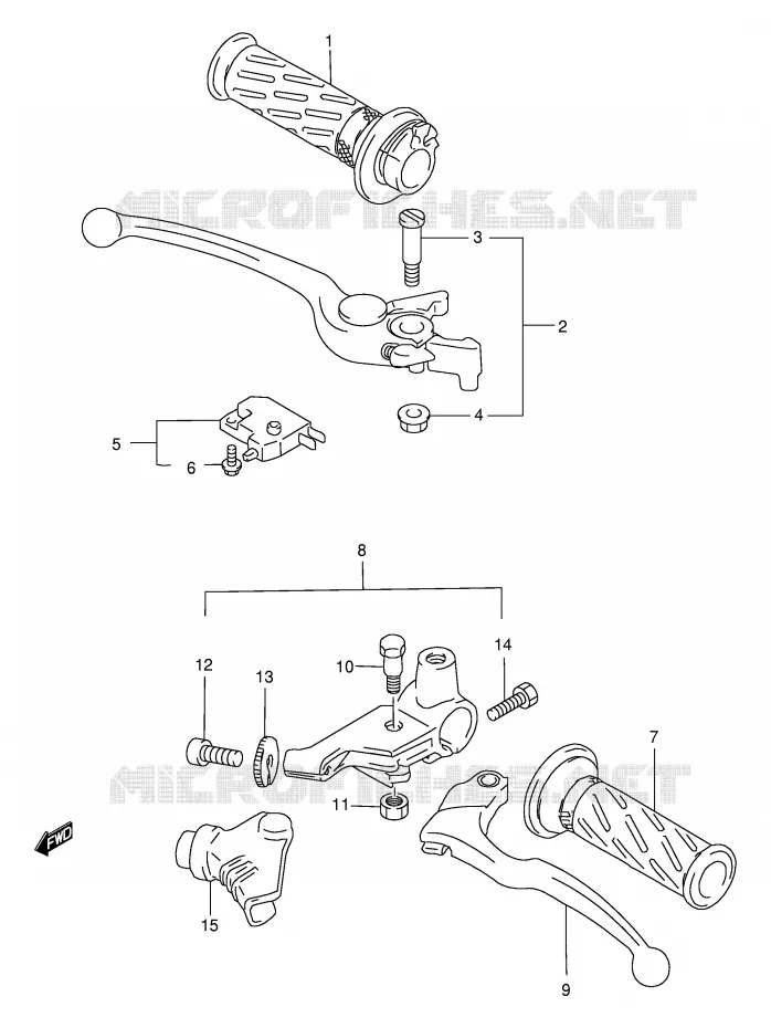 HANDGRIPS - LEVERS Suzuki MOTO 500 GS-E 2002  GS500UK2(E2)