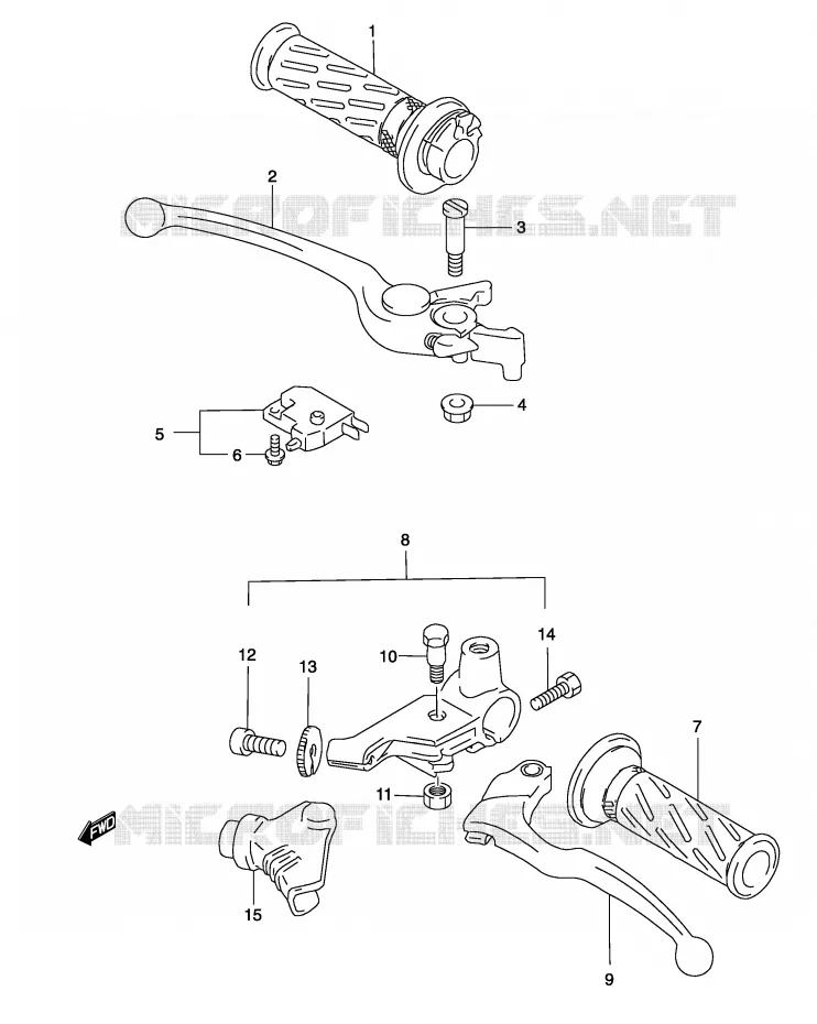HANDGRIPS - LEVERS Suzuki MOTO 500 GS-E 2004  GS500K4(P19)