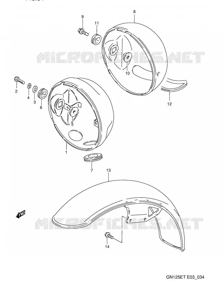 HEADLIGHT BOWL Suzuki MOTO 125 GN 1995  GN125ES(E3)