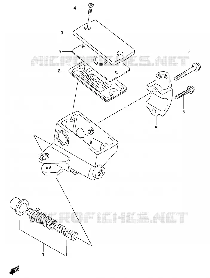 HOOFDREMCILINDER  (MODELE R) Suzuki MOTO 250 GN 1989  GN250K(E2)