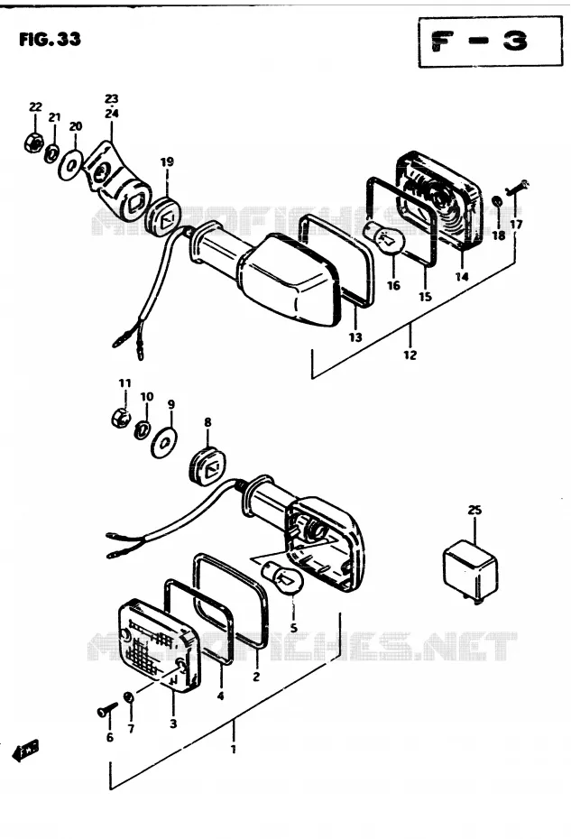 INDICATOREN (E15) Suzuki MOTO 450 GS 1983  GS450D(2/Z/D)