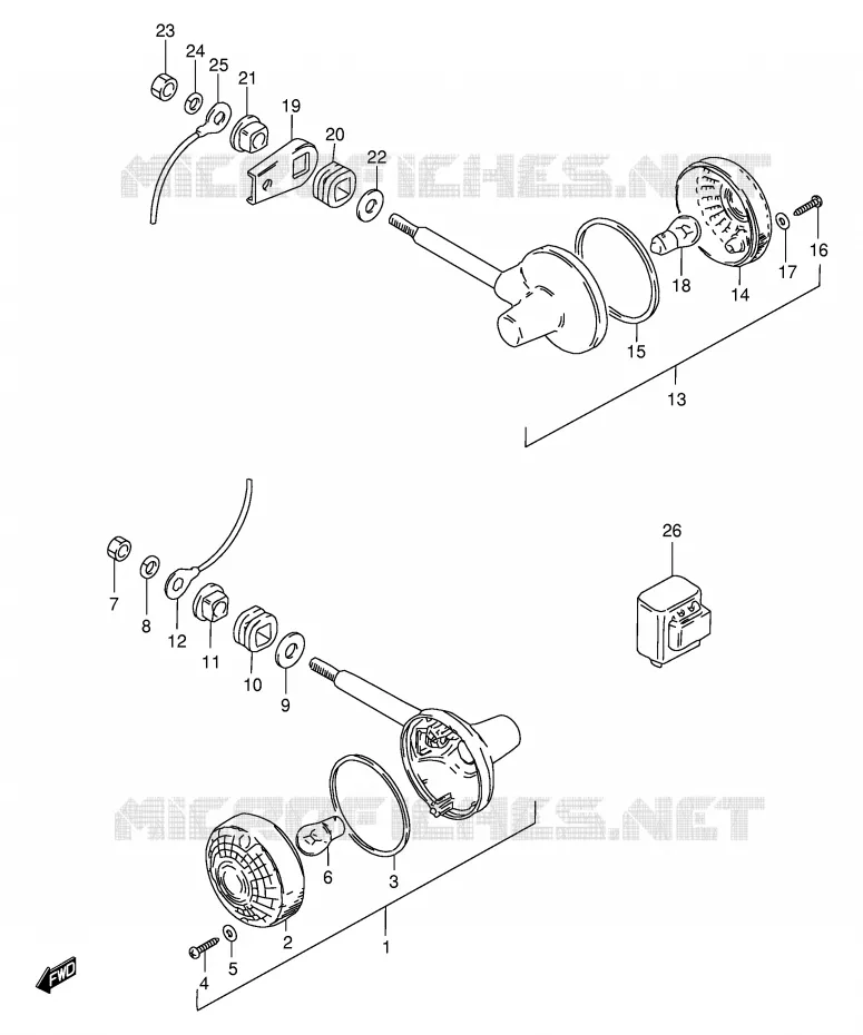 INDICATOREN (E15,E17,E18,E39) Suzuki MOTO 125 GS 1985  GS125ESF(E1)