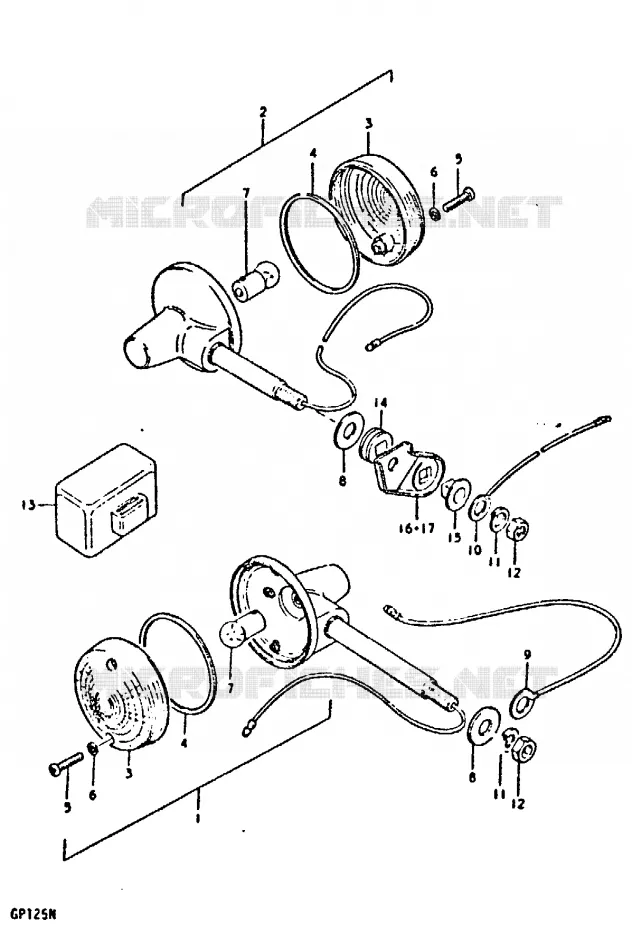 INDICATOREN (E17, E21) Suzuki MOTO 125 GP 1992  GP125UN(C/N)