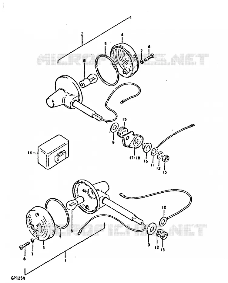 INDICATOREN (E18) Suzuki MOTO 125 GP 1978  GP125UC(C/N)