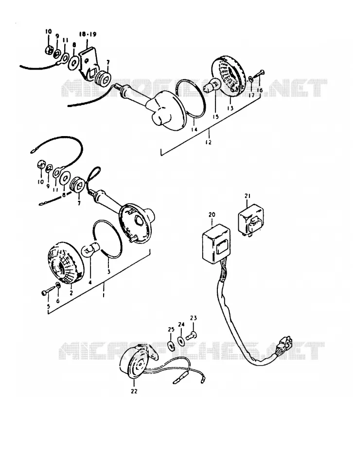 INDICATOREN (E2, E4, E17, E34) Suzuki MOTO 1000 GS 1980  GS1000ET(T)