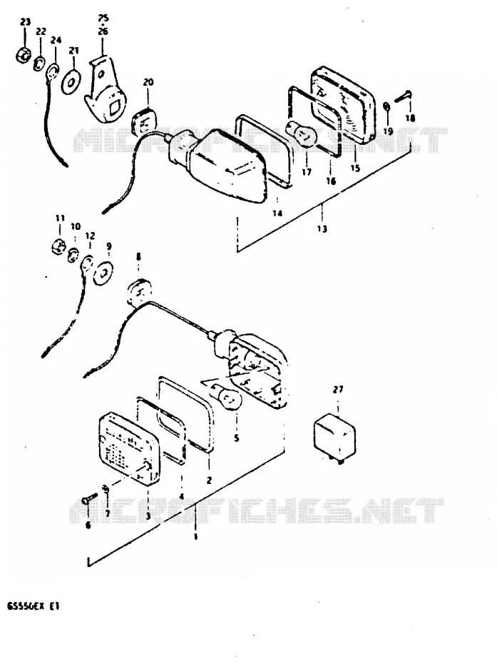 INDICATOREN (E2, E4, E34) Suzuki MOTO 550 GS 1981  GS550X(X)