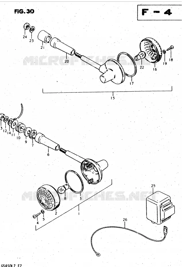 INDICATOREN (E22, E25) Suzuki MOTO 450 GS-L 1999  GS450LX(E2)
