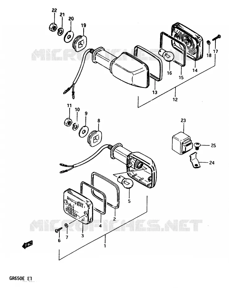 INDICATOREN (E22) Suzuki MOTO 650 TEMPTER 1983  GR650D(D/E)