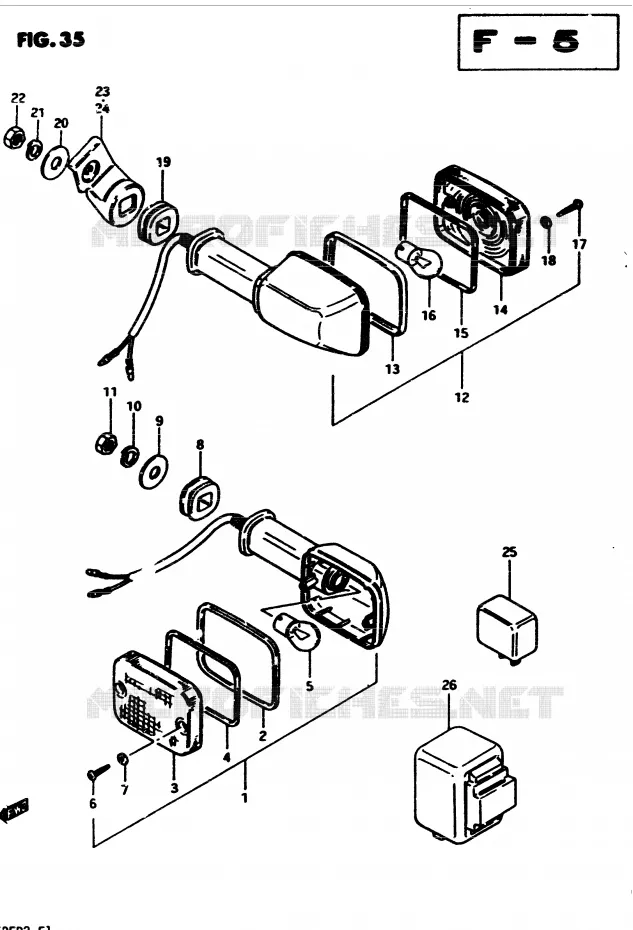 INDICATOREN (E25, E39) Suzuki MOTO 450 GS-S 1983  GS450SD(2/Z/D)