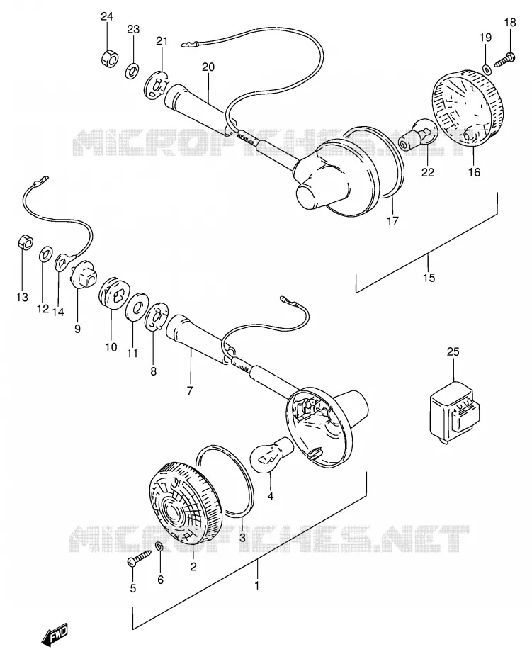 INDICATOREN (E25,E39) Suzuki MOTO 250 GN 1991  GN250M(E2)