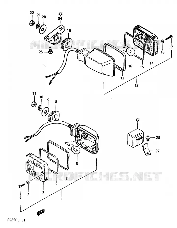 INDICATOREN (E2,E4,E15,E17,E21,E34) Suzuki MOTO 650 TEMPTER 1984  GR650XE(D/E)