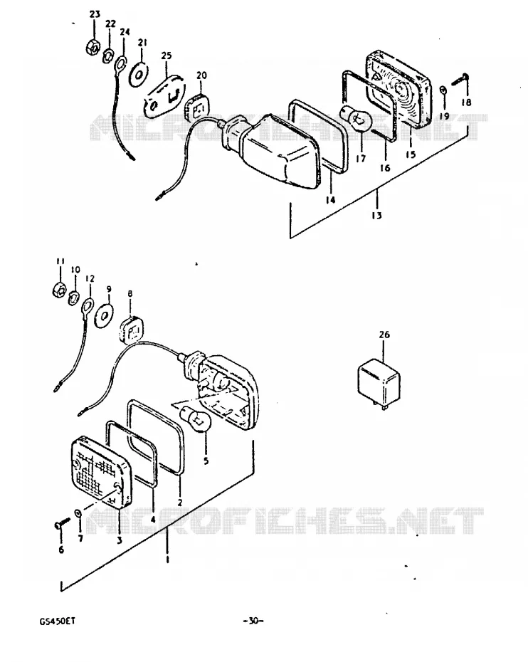INDICATOREN (E4, E17, E34) Suzuki MOTO 450 GS 1996  GS450T(T)