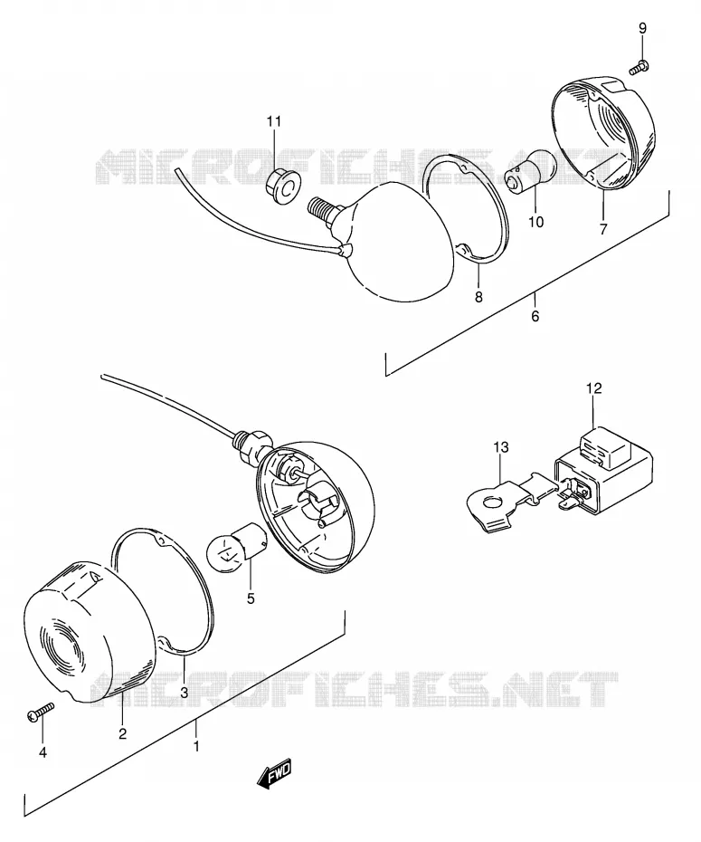 INDICATOREN (FZ50NP E26) Suzuki SCOOTER 50 FZ 1990  FZ50L(E1)
