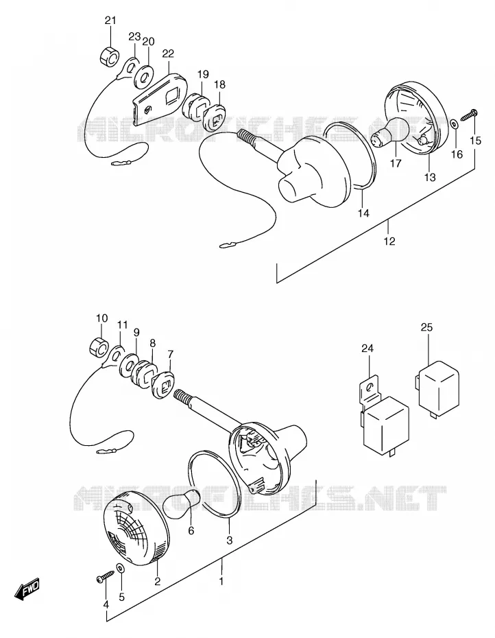 INDICATOREN (GS125ESX E2,GS125SX/SY,GS125SUX/SUY) Suzuki MOTO 125 GS 2000  GS125SUY(E71)